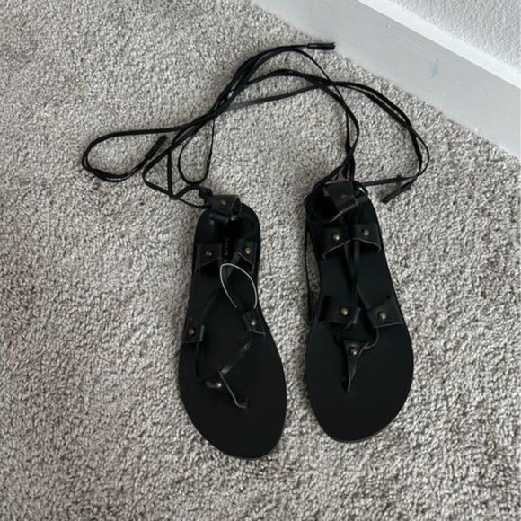 Valia Gabriel‎ Strappy Classic Black Studded Boho Gladiator Lia Sandal Sz 5.5 - Picture 3 of 5